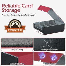 ENTUMO PU leather deck box with soft lining protects cards from scratches.