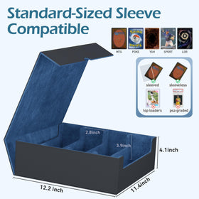 Entumo large-capacity storage for sleeved and unsleeved cards with organization