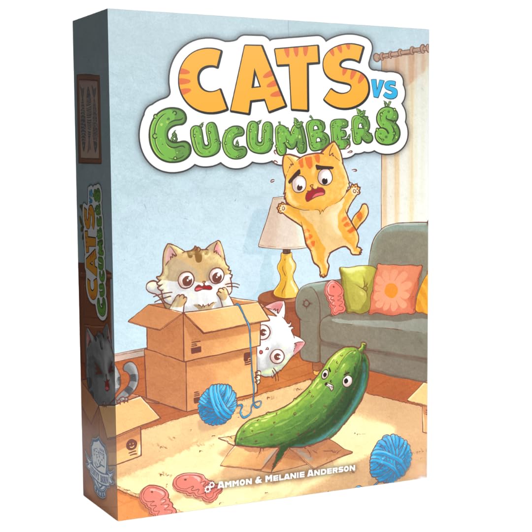 Envy Born Games Cats vs Cucumbers box art highlights bright visuals for family game night.