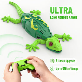 Envyvip RC wall crawler gecko charging setup with USB cable.