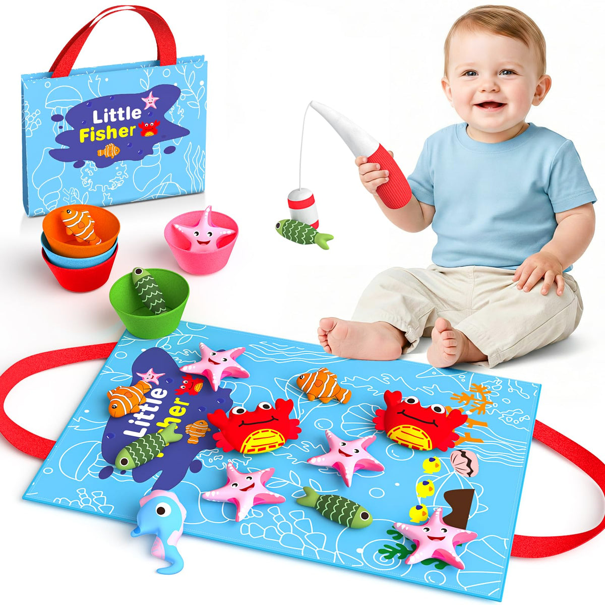 Envyvip toddler fishing rod for beginner casting and fine motor practice.