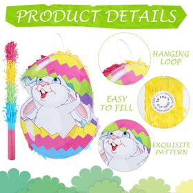 EoBeCy Easter Bunny Pinata confetti inside, adding colorful moments to celebrations.