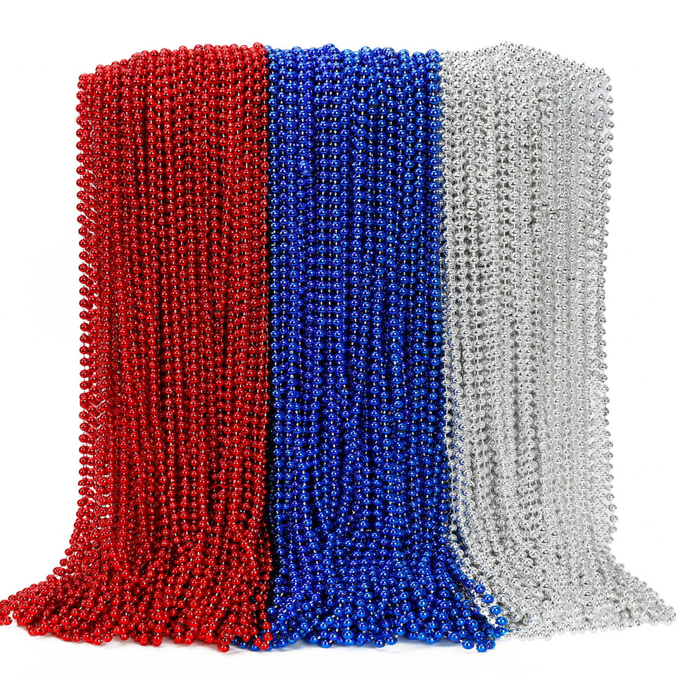 EOBOH 4th of July necklace set in red blue silver for festive wear
