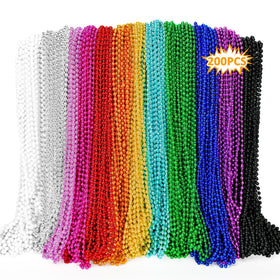 EOBOH Mardi Gras beads bulk necklace in metallic colors for festival throws.