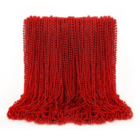 EOBOH Mardi Gras beads 33in red necklace for parades and celebrations
