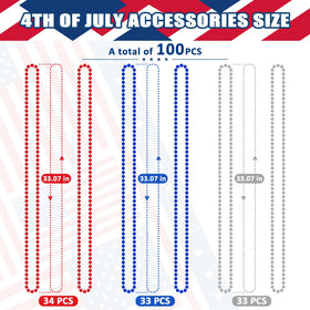 EOBOH patriotic beads necklace pack for parties and parades