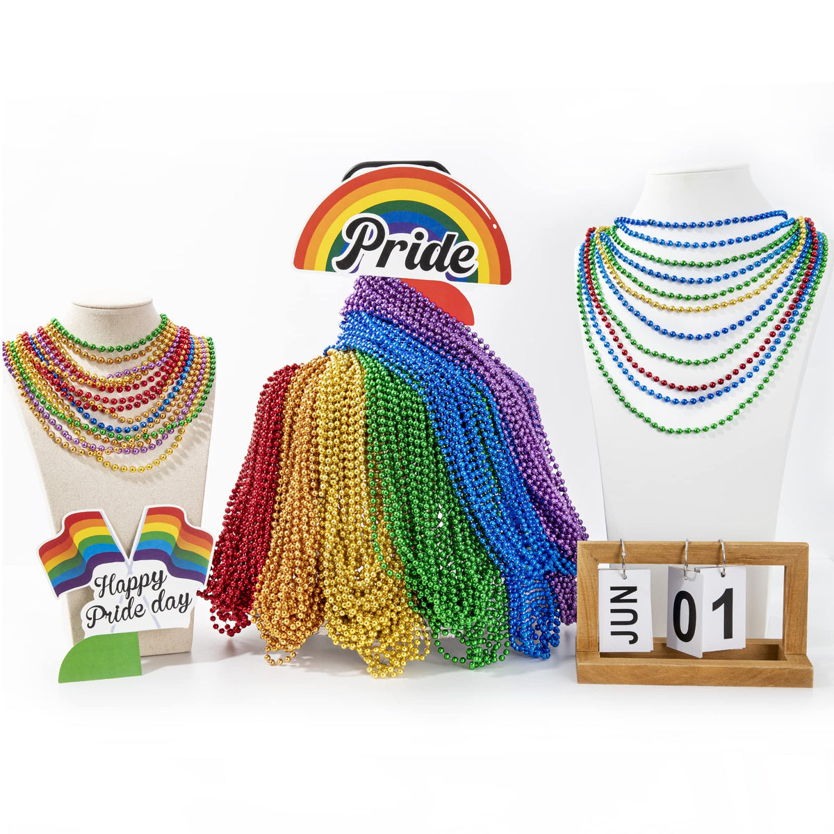 EOBOH Pride beads green close-up complements outfits