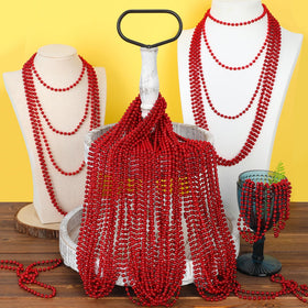 EOBOH lightweight red bead necklace for long wear