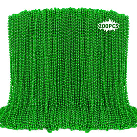 EOBOH St Patrick's Day green bead necklaces, 200-piece set for party favors and parades