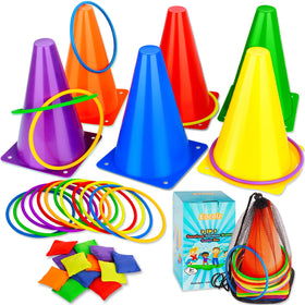 Eocolz 3 in 1 carnival set cones for quick outdoor setup and active play