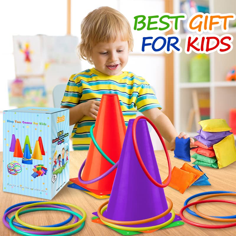 Eocolz 3 in 1 carnival set rings for bright, engaging toss games that boost coordination