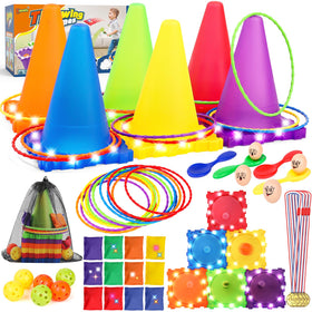 Eocolz carnival LED cones glow for dusk play