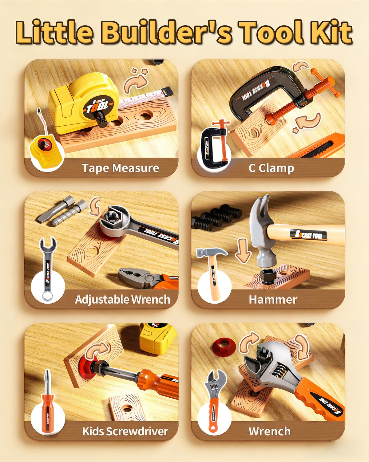 Eohemeral 2-in-1 electric drill and saw for pretend repairs.
