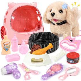 Eohemeral 23-pcs walking dog toy puppy for imaginative play