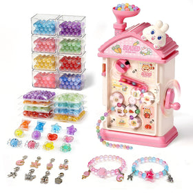 Eohemeral bracelet making kit with beads and parts for creative, mess-free crafting at home.