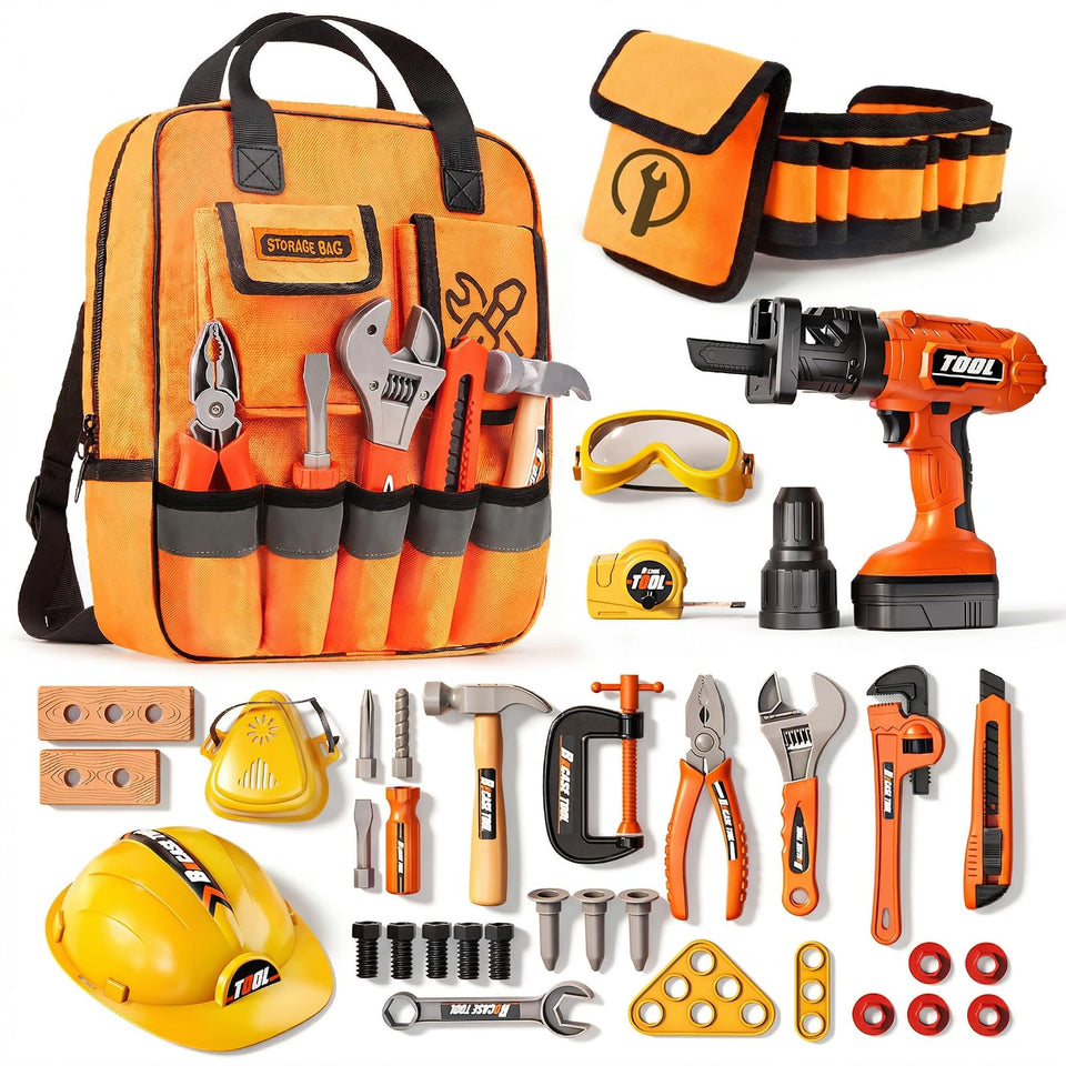 Eohemeral kids tool belt set for indoor and outdoor play, organized storage.