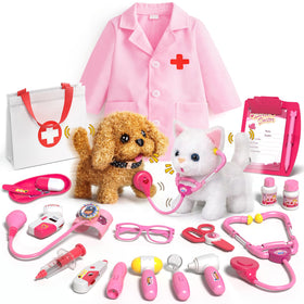 eoephemeral pet vet kit with dog plush for imaginative play and care