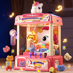 Eohemeral Unicarns claw machine front view highlights its large height for easy grabbing.