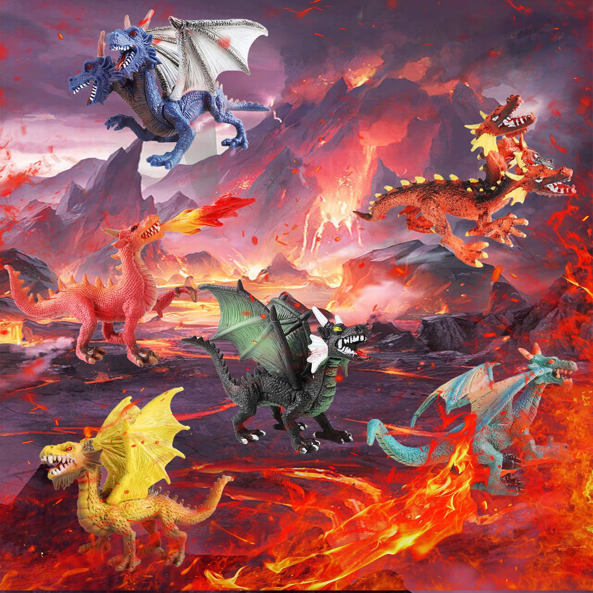 EOIVSH ancient flying dragon figurine with hand-painted details for storytelling.