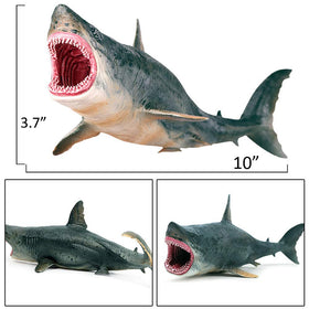 EOIVSH Megalodon detailed sculpture highlights realistic ocean features.