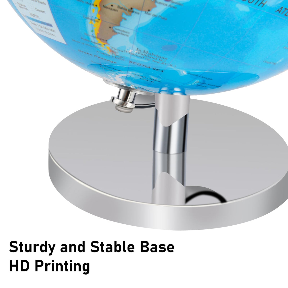 Eolivees non-toxic globe with metal base provides stable rotation.