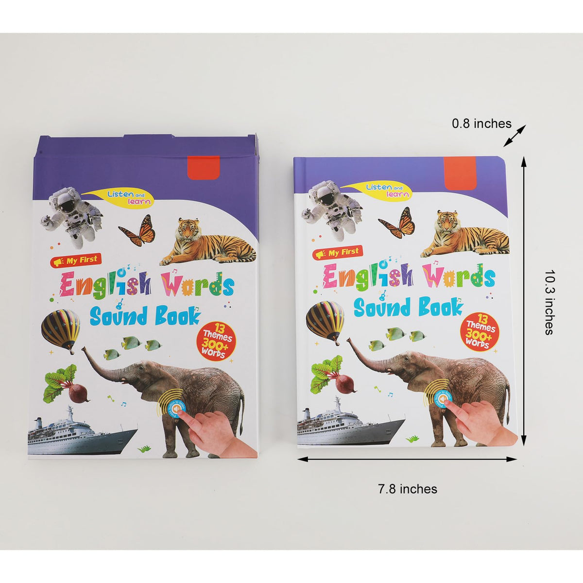 Eolythra sound book kid play scene encouraging self-guided vocabulary exploration.