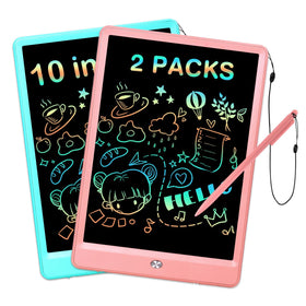 EooCoo 10 inch LCD writing tablet front view with colorful doodling screen