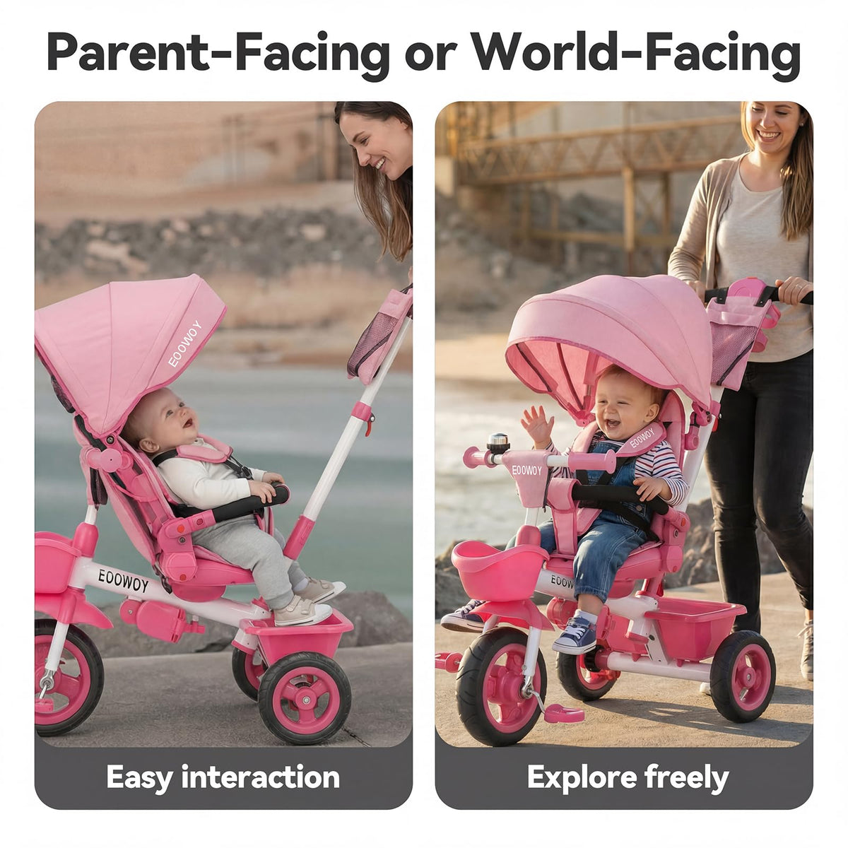 EOOWOY reclining backrest adjusts for comfortable seating.