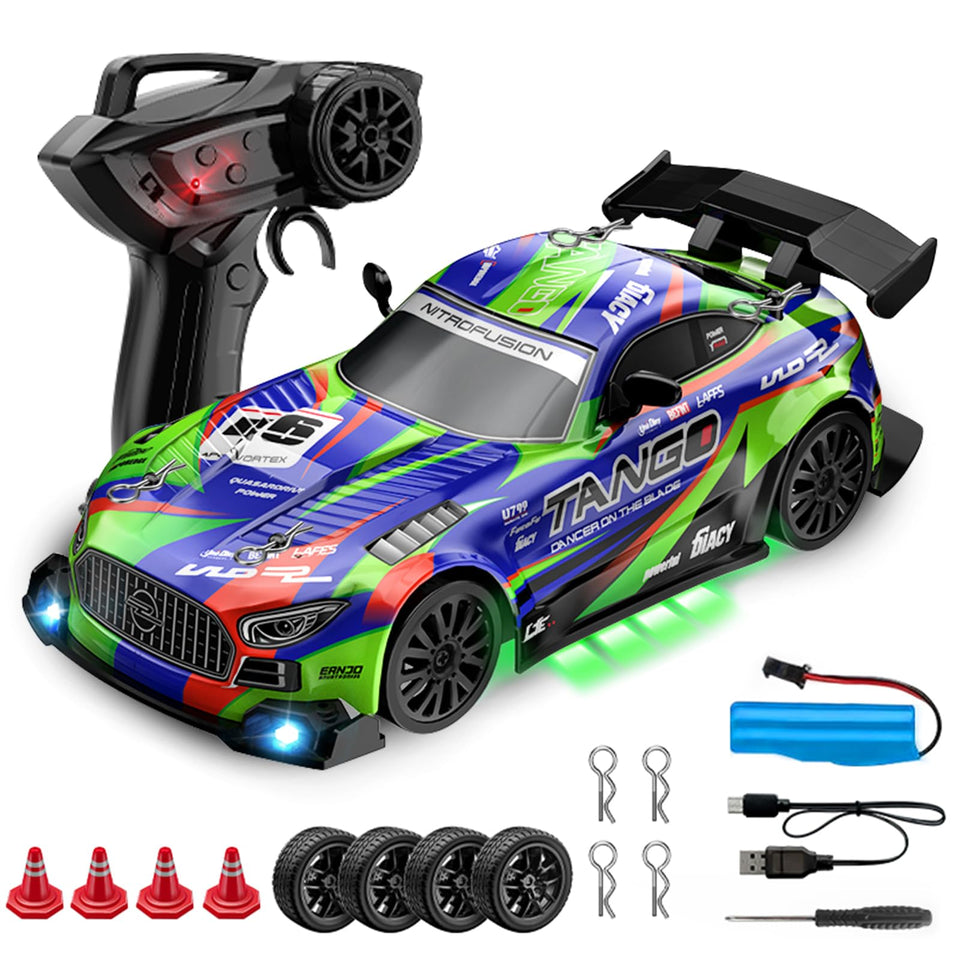 EOQIFJM Drift RC Car front view showing stylish design and ready-to-drive appeal