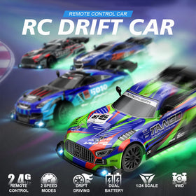 EOQIFJM Drift RC Car LED lights creating night race trails