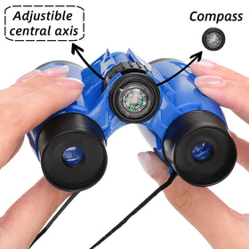 Eorbow binoculars featuring a built-in compass to help kids learn directions.