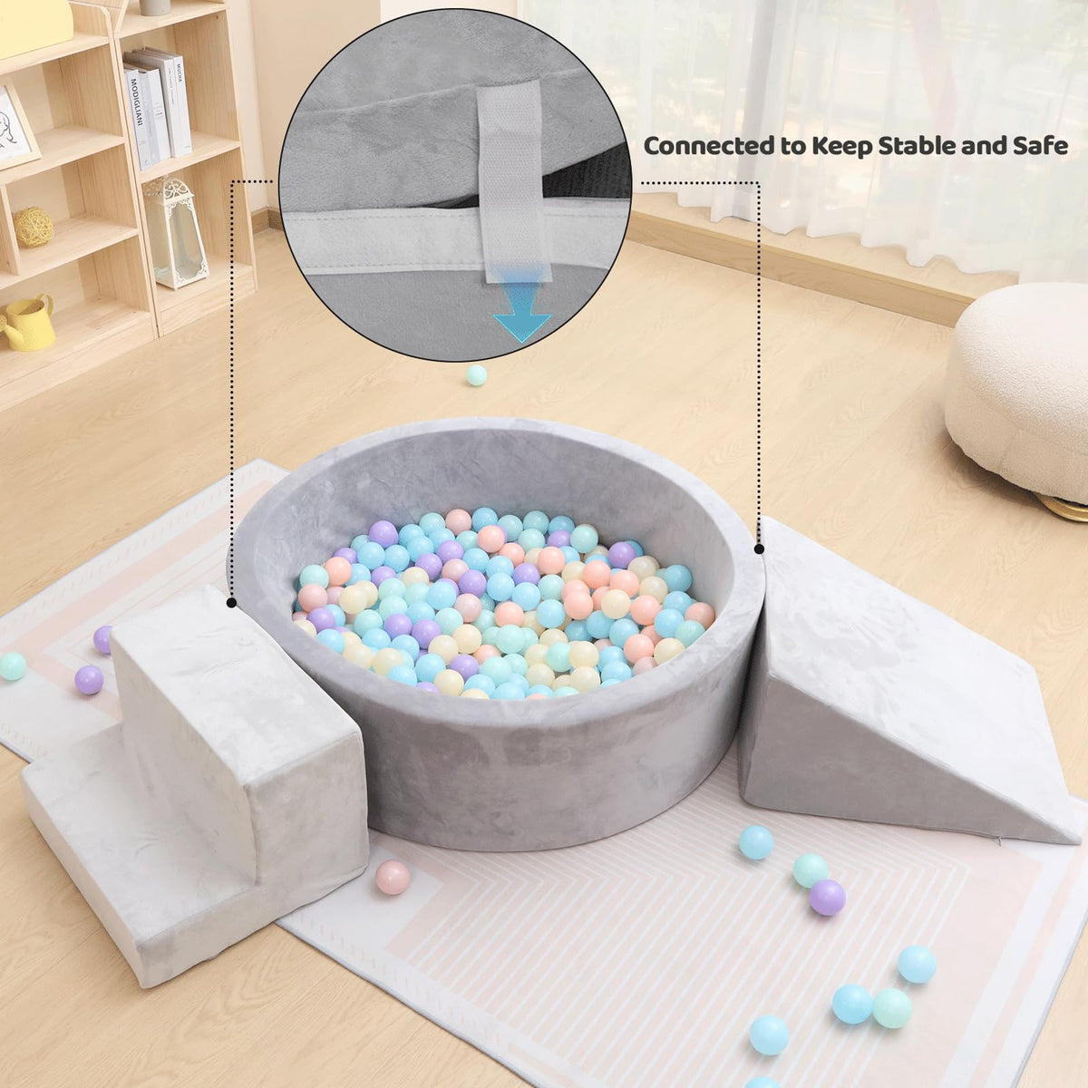 EOSAU ball pit inside play area encourages social and active play