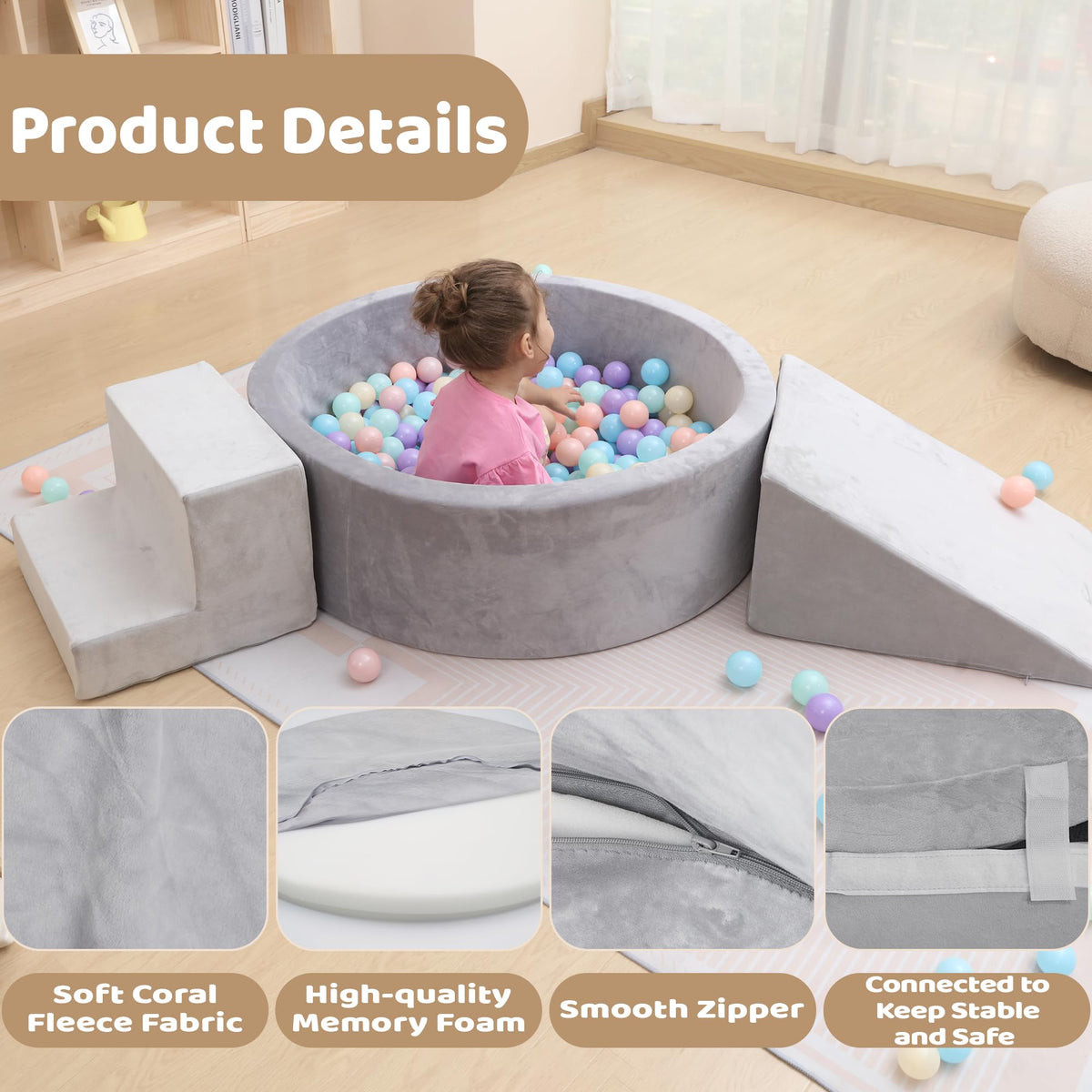 EOSAU foam climbing blocks for toddlers to build balance