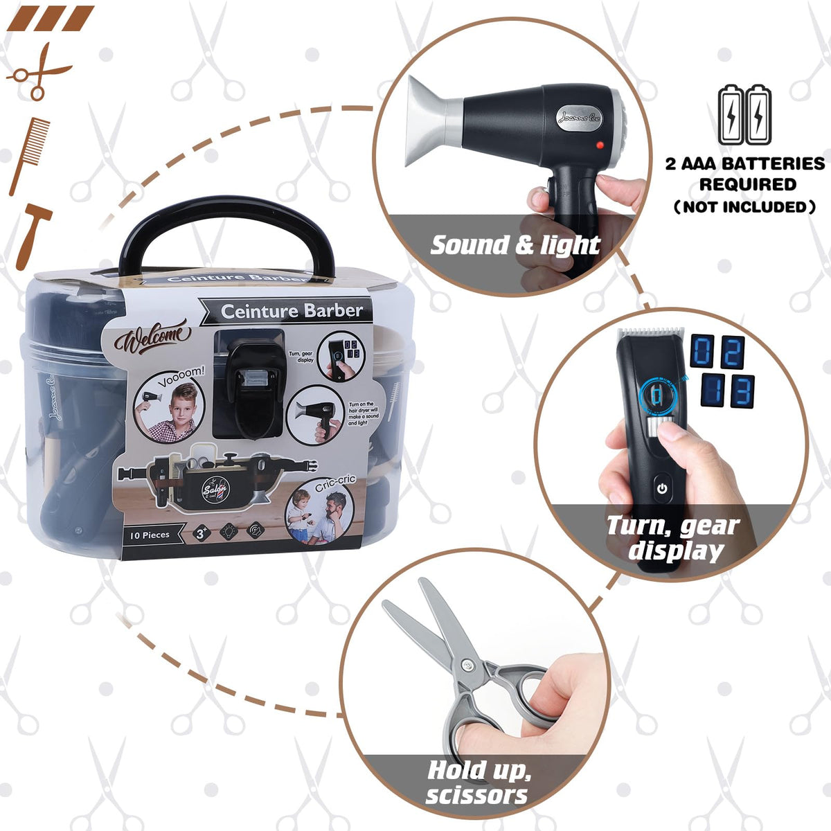 EP EXERCISE N PLAY barber shop playset enhances imaginative grooming sessions
