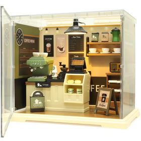EP EXERCISE N PLAY Coffee shop mini model kit with LED for cozy tabletop display.