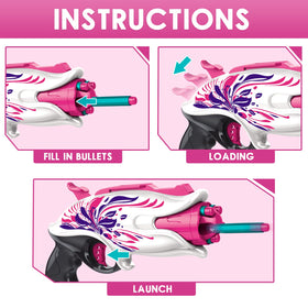 EP EXERCISE N PLAY hammer-action blaster enables one-at-a-time or rapid-fire fun.