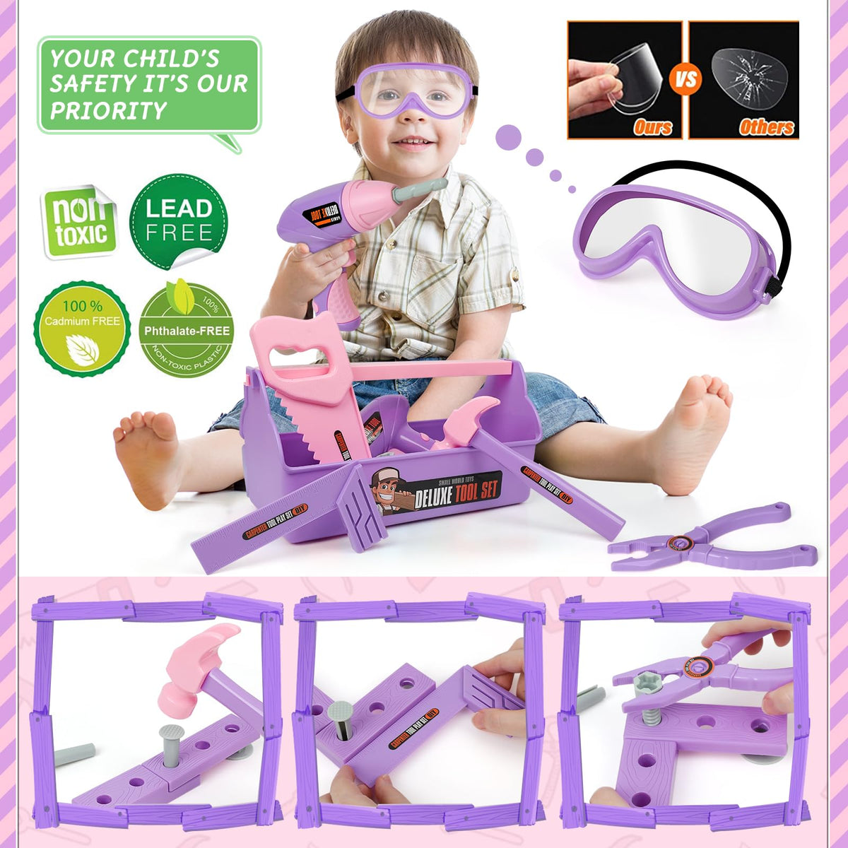 EP EXERCISE N PLAY hammer and hand saw emphasize safe, tactile tools that spark imaginative construction.