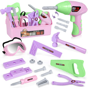 EP EXERCISE N PLAY pink tool-box with kids tools promotes organized pretend play.