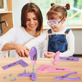 EP EXERCISE N PLAY toy drill demonstrates pretend drilling with realistic motion for early engineering play.