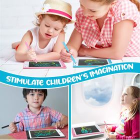 Epakh LCD writing tablet for kids with light blue border for learning