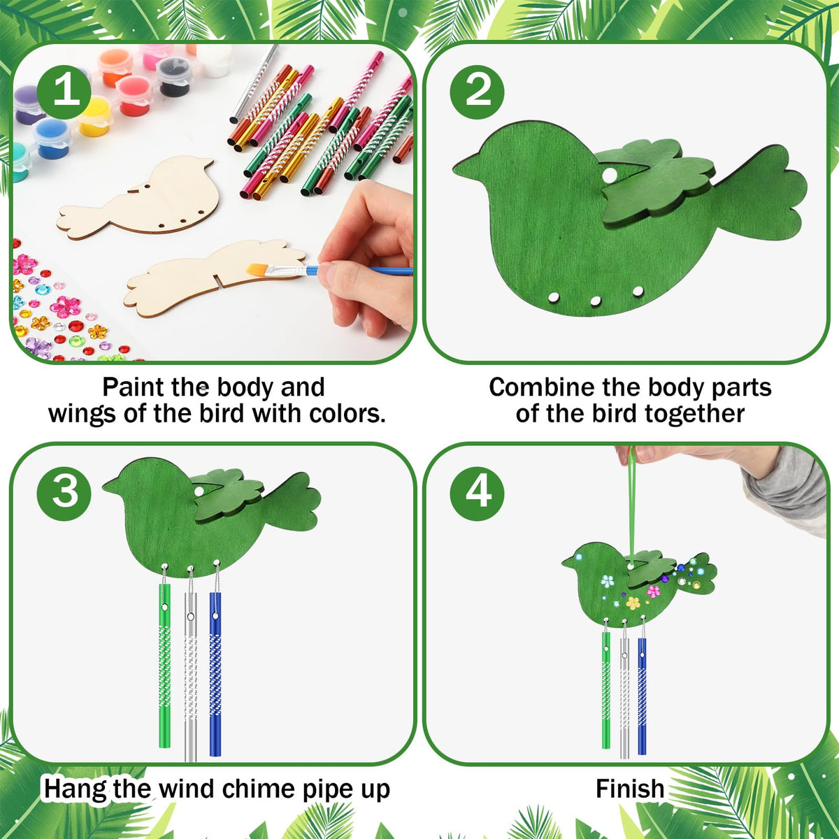 Epakh brushes included for easy, precise painting of each bird.