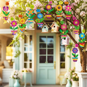 Epakh glitter edge sticker adds sparkle to potted flower designs