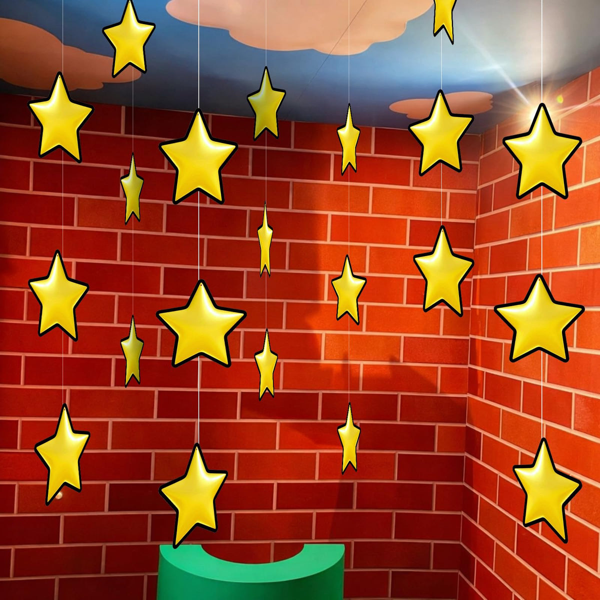 Epakh gold video game star hanging decoration for festive party decor