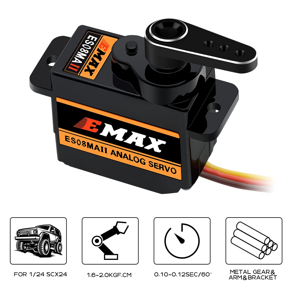 EPINON SCX24 high-torque servo delivers strong steering torque.