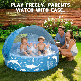 EPN blue outdoor kiddie pool ideal for water play at home or on trips.