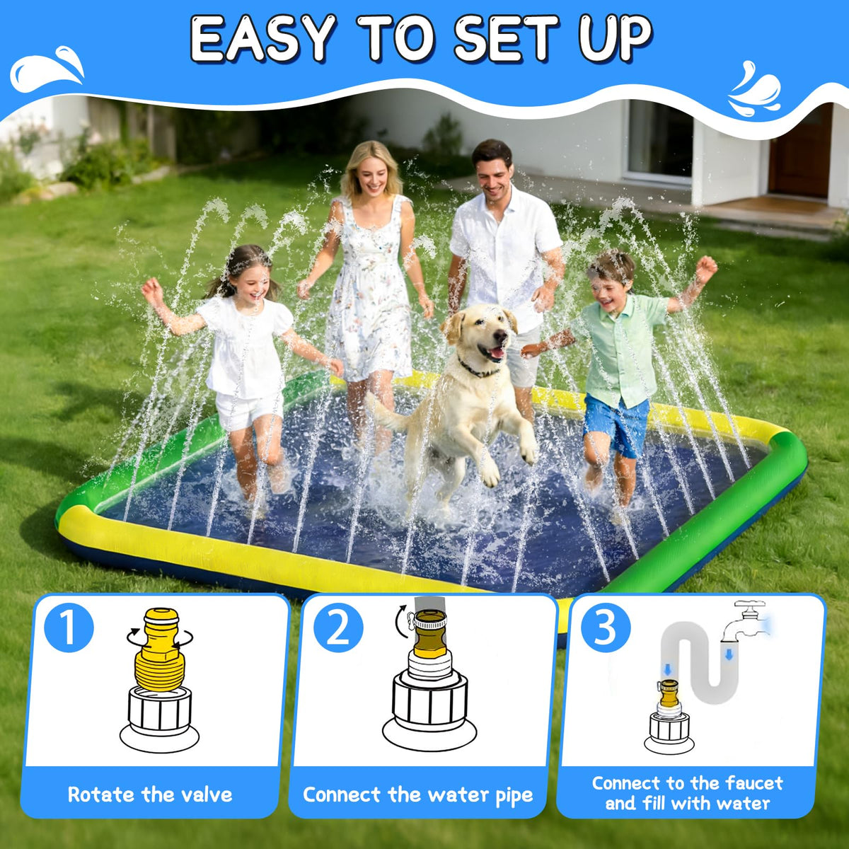 EPN Splash Pad backyard setup ideal for family fun.