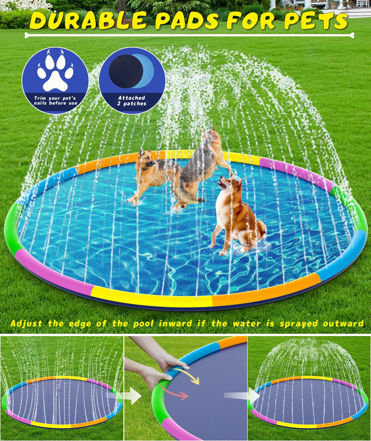 EPN Splash Pad durable PVC construction with tear resistance