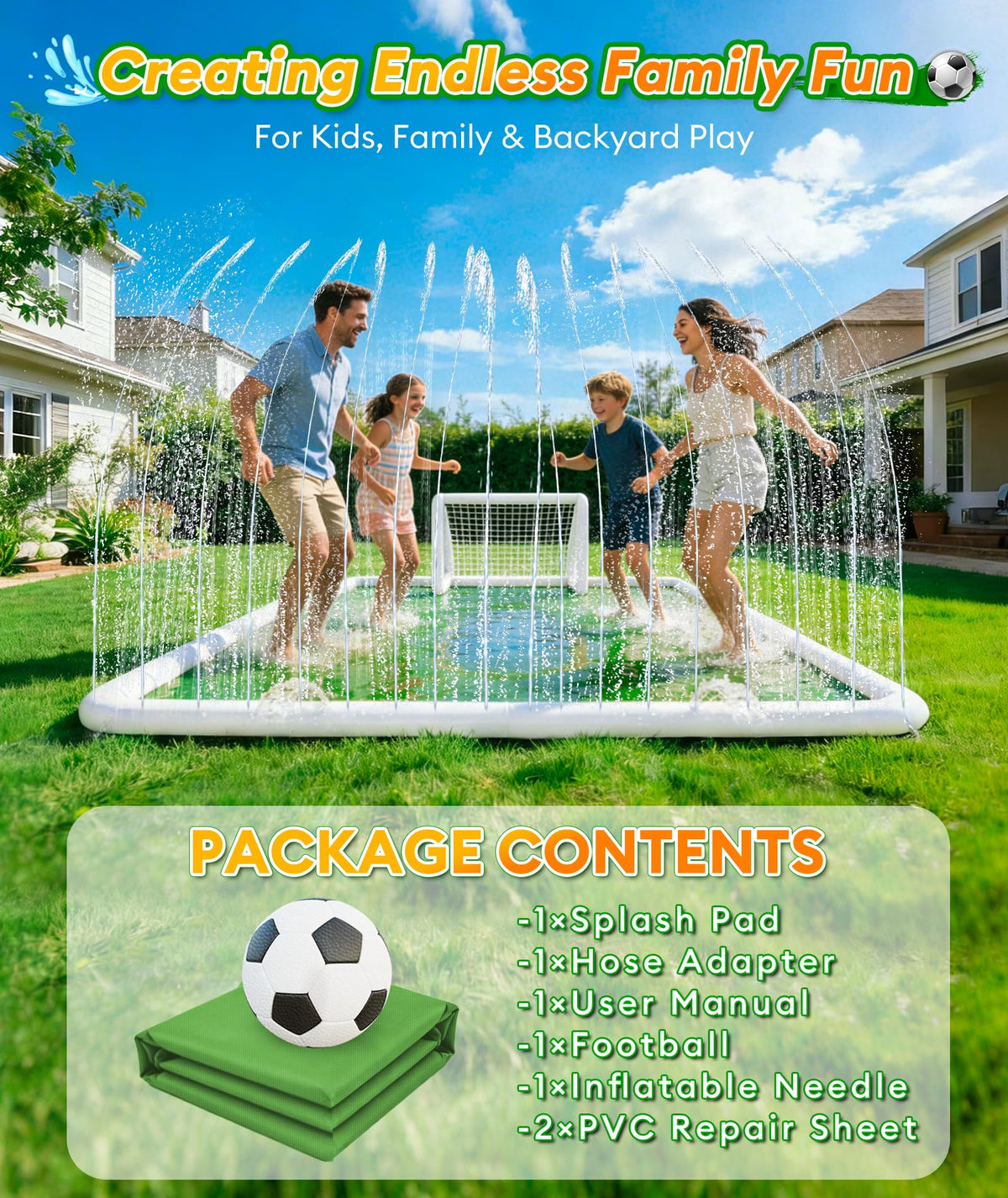 EPN Splash Pad creates family-friendly backyard fun for kids and dogs.