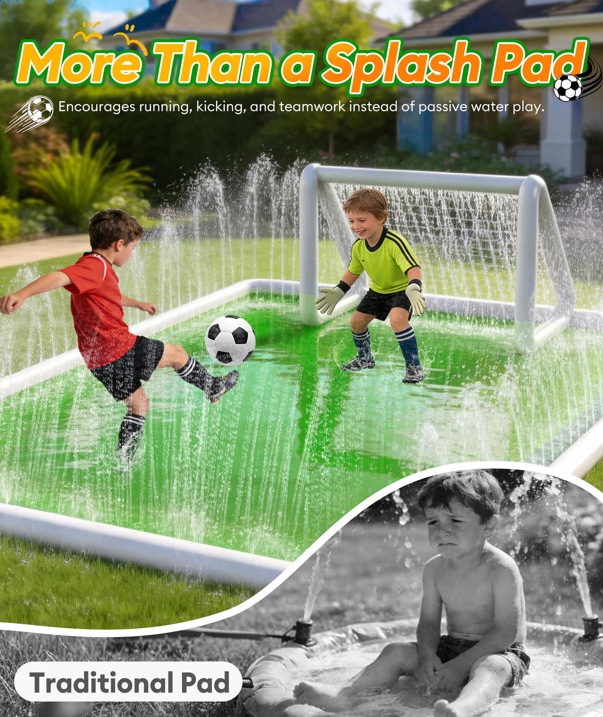 EPN Splash Pad with non-slip base enhances safety during backyard fun.