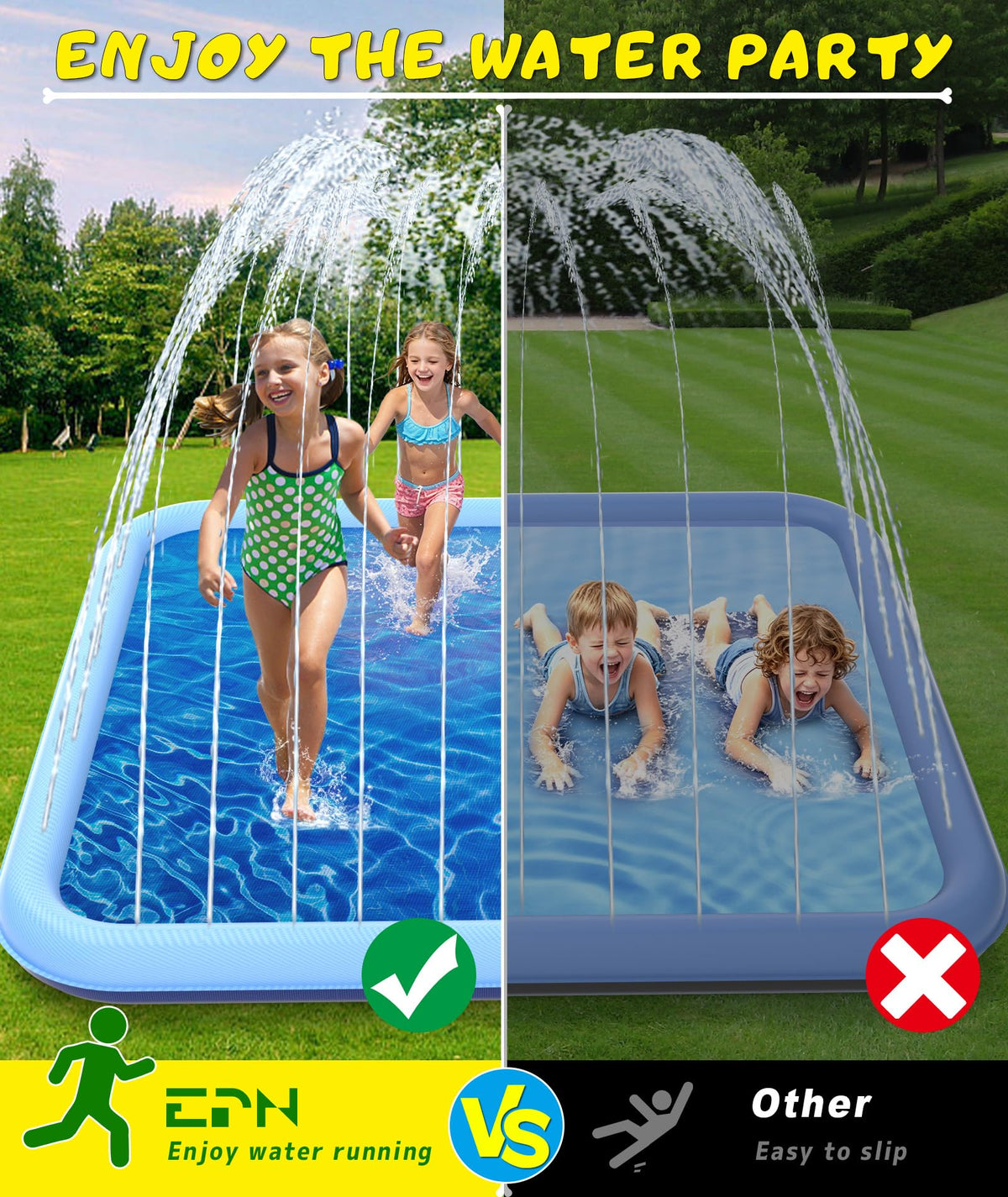 EPN Splash Pad BPA-free durable PVC for long-lasting use